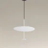 LAMPADARIO A SOSPENSIONE LUCE 6500K LED 18W DISCO PARALUME PIATTO BIANCO ROTONDO 33160