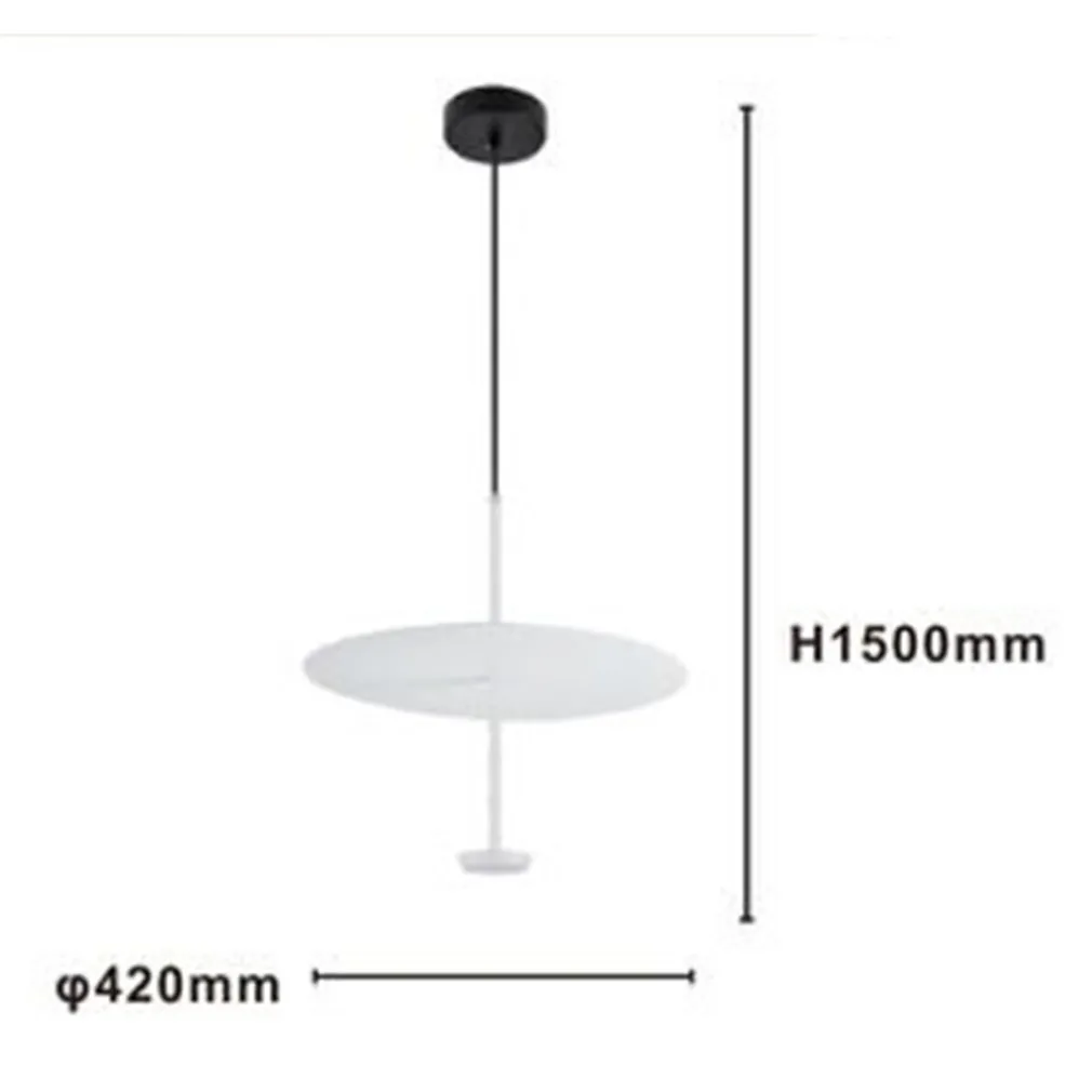 LAMPADARIO A SOSPENSIONE LUCE 6500K LED 18W DISCO PARALUME PIATTO BIANCO ROTONDO 33160