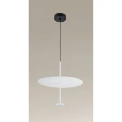 LAMPADARIO A SOSPENSIONE LUCE 6500K LED 18W DISCO PARALUME PIATTO BIANCO ROTONDO 33160