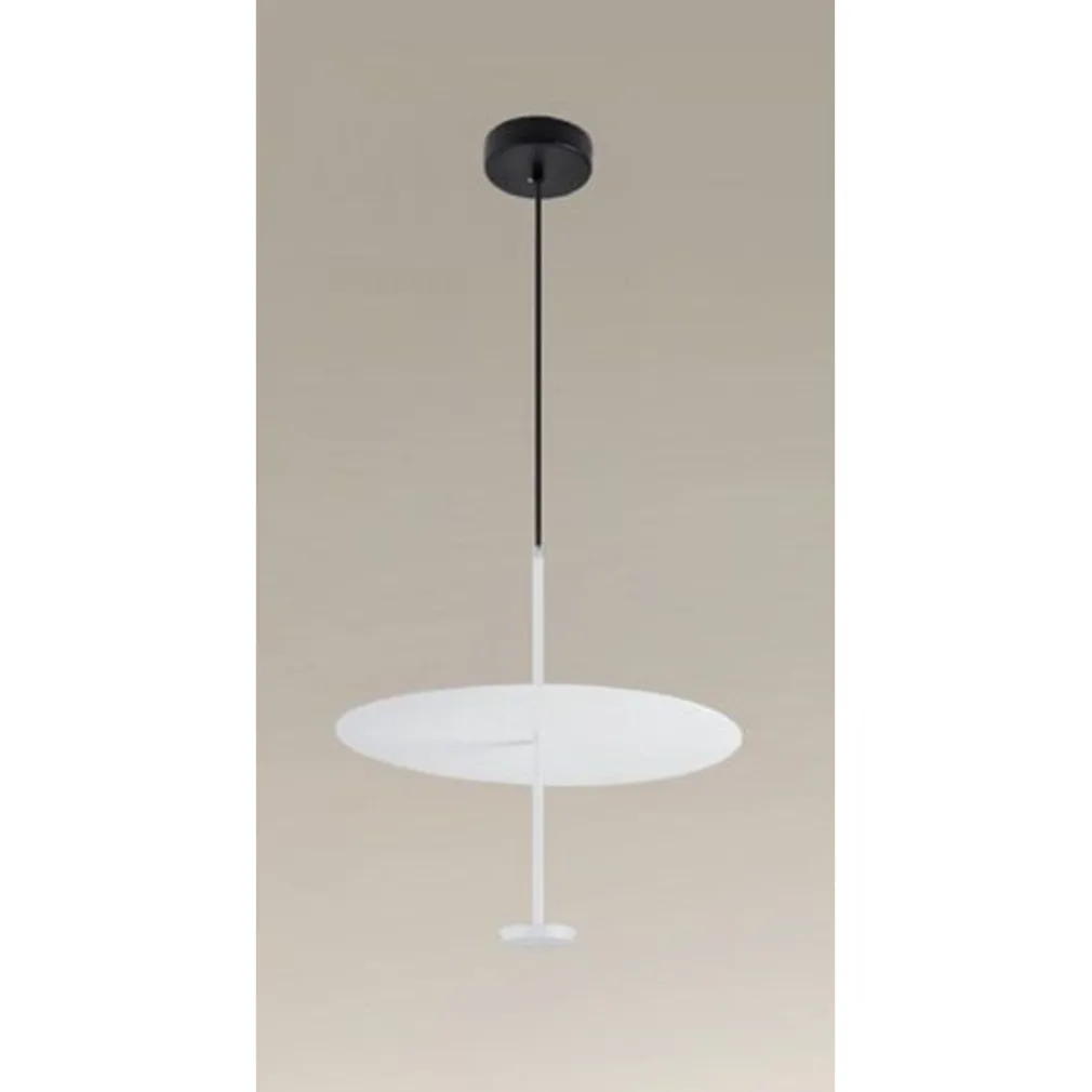 LAMPADARIO A SOSPENSIONE LUCE 6500K LED 18W DISCO PARALUME PIATTO BIANCO ROTONDO 33160