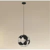 LAMPADARIO A SOSPENSIONE MAPPAMONDO E27 IN METALLO NERO SFERA GLOBO SOSPESO 33948