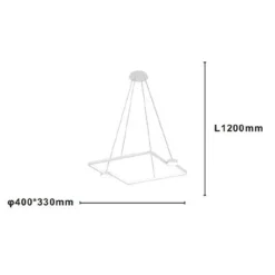 LAMPADARIO A SOSPENSIONE LED 30W QUADRATO CON TELECOMANDO DESIGN MODERNO BIANCO 71163