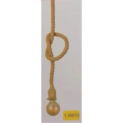 LAMPADARIO A SOSPENSIONE DA 1.5MT CORDA DI CANAPA PORTALAMPADA ATTACCO E27 436653