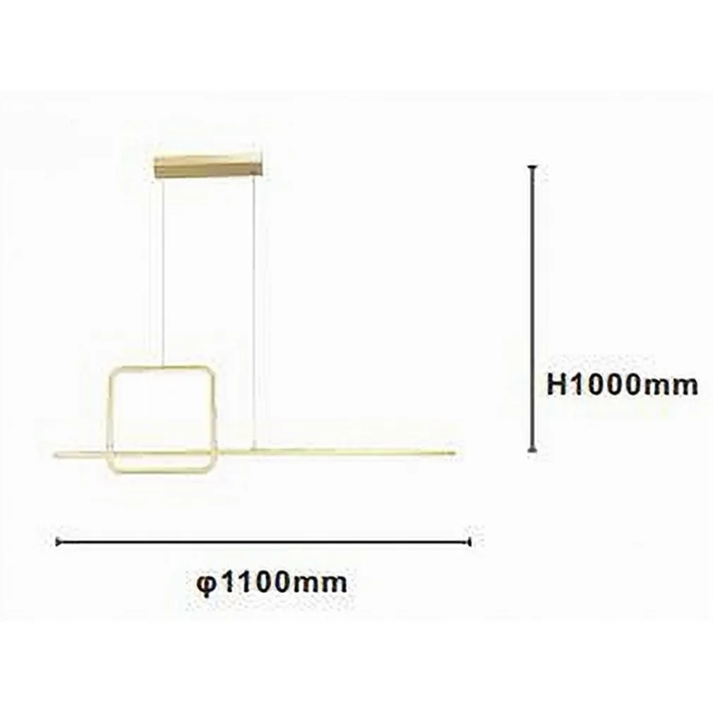 LAMPADARIO A SOSPENSIONE LED 48W DESIGN QUADRATO LINEA ORO IP20 CUCINA LUCE 4000K 33535