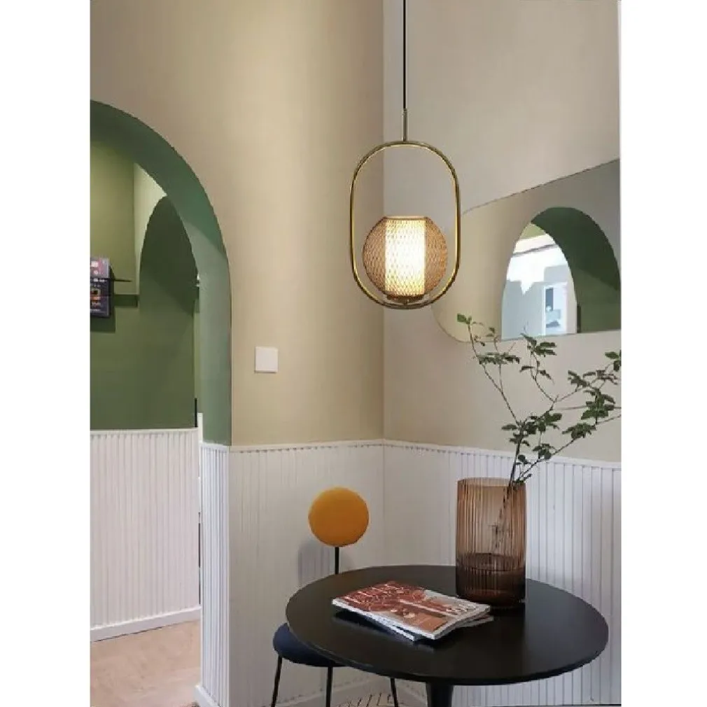 LAMPADARIO A SOSPENSIONE CON PORTALAMPADA ATTACCO E27 LAMPADA IN METALLO LP-09N