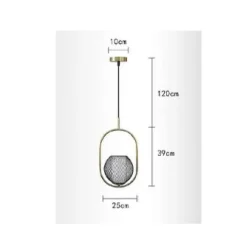 LAMPADARIO A SOSPENSIONE CON PORTALAMPADA ATTACCO E27 LAMPADA IN METALLO LP-09N