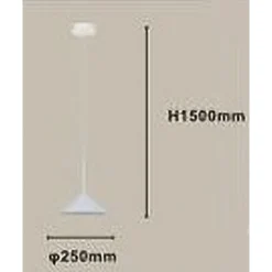 LAMPADARIO A SOSPENSIONE MODERNO CON PARALUME TRIANGOLARE IN FERRO BIANCO E27 33856