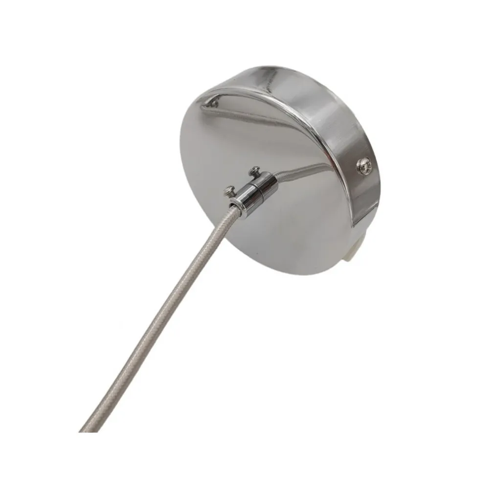 LAMPADARIO A SOSPENSIONE CERCHIO METALLO SFERA VETRO BIANCO ATTACCO E27 ARGENTO 33467