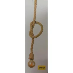 LAMPADARIO A SOSPENSIONE DA 3 MT CORDA DI CANAPA PORTALAMPADA ATTACCO E27 582963