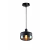 LAMPADARIO A SOSPENSIONE VINTAGE DA SOFFITTO E27 NERO VETRO EFFETTO AMBRATO LP13