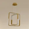 LAMPADARIO A SOSPENSIONE LED 64WATT QUADRATI EFFETTO CRISTALLO MODERNO ORO 32200