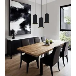 LAMPADARIO A SOSPENSIONE MODERNA CONTEMPORANEO NERO ORO PORTALAMPADA PENDENTE E27 33825