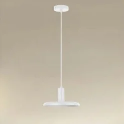 LAMPADARIO A SOSPENSIONE DESIGN MODERNO CON PARALUME IN FERRO BIANCO E27 IP20 33740