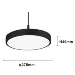 LAMPADARIO A SOSPENSIONE LED 40W NERO CERCHIO TONDO MODERNO MINIMAL LUCE 6500K 32903