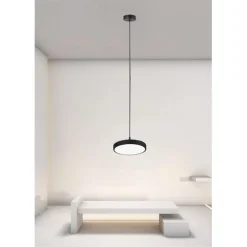 LAMPADARIO A SOSPENSIONE LED 40W NERO CERCHIO TONDO MODERNO MINIMAL LUCE 6500K 32903