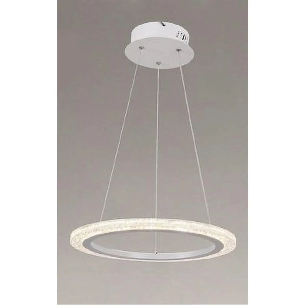 LAMPADARIO A SOSPENSIONE LED 24 W CERCHIO ANELLO EFFETTO CRISTALLO BIANCO 31890