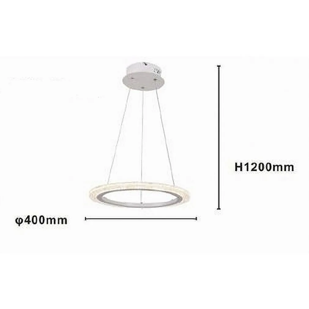 LAMPADARIO A SOSPENSIONE LED 24 W CERCHIO ANELLO EFFETTO CRISTALLO BIANCO 31890