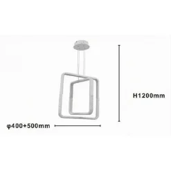 LAMPADARIO A SOSPENSIONE LED 64W QUADRATI EFFETTO CRISTALLO MODERNO BIANCO 32187