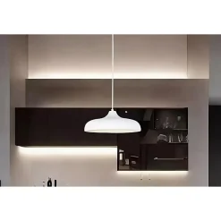 LAMPADARIO A SOSPENSIONE MODERNO CONTEMPORANEO E27 PARALUME FERRO CUPOLA BIANCO 33344