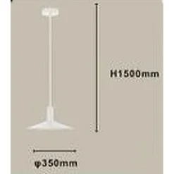 LAMPADARIO A SOSPENSIONE MODERNO CON PARALUME CONICO IN FERRO BIANCO E27 33801