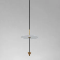 LAMPADARIO A SOSPENSIONE LAMPADA 12W LUCE LED 6500K DISCO BIANCO Ø23CM CONO ORO 33023