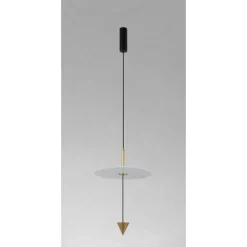 LAMPADARIO A SOSPENSIONE LAMPADA 12W LUCE LED 6500K DISCO BIANCO Ø23CM CONO ORO 33023