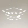 LAMPADARIO A SOSPENSIONE LED 112W 3 QUADRATI CON TELECOMANDO DESIGN MODERNO BIANCO 71224