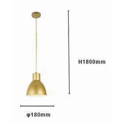 LAMPADARIO A SOSPENSIONE E27 FERRO PARALUME MODERNO CONTEMPORANEO CAMPANELLA ORO BIANCO 33276