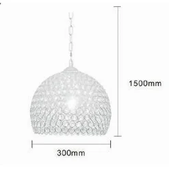 LAMPADARIO A SOSPENSIONE SEMI SFERA ARGENTO CUPOLA CRISTALLI INCASTRATI E27 32965
