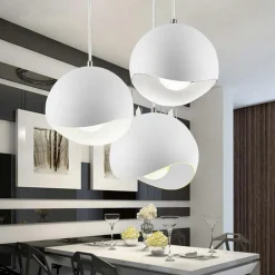 LAMPADARIO A SOSPENSIONE IN METALLO PENDENTE FORMA DI GUSCIO D’UOVO LUCE E27 B93