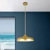 LAMPADARIO A SOSPENSIONE DESIGN MODERNO E27 PARALUME FERRO CUPOLA ORO BIANCO 33337
