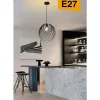LAMPADARIO A SOSPENSIONE NERO E27 LAMPADA GEOMETRICA DA SOFFITTO DECORATIVA B86