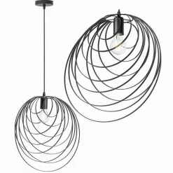LAMPADARIO A SOSPENSIONE NERO E27 LAMPADA GEOMETRICA DA SOFFITTO DECORATIVA B86