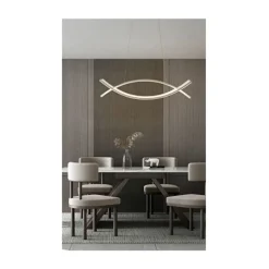 LAMPADARIO A SOSPENSIONE LED 2 LINEE CURVE BIANCO 42W CCT TRE TONALITA' DI LUCE LP-27-B3C