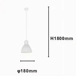 LAMPADARIO A SOSPENSIONE E27 FERRO PARALUME MODERNO CONTEMPORANEO CAMPANELLA BIANCA 33283