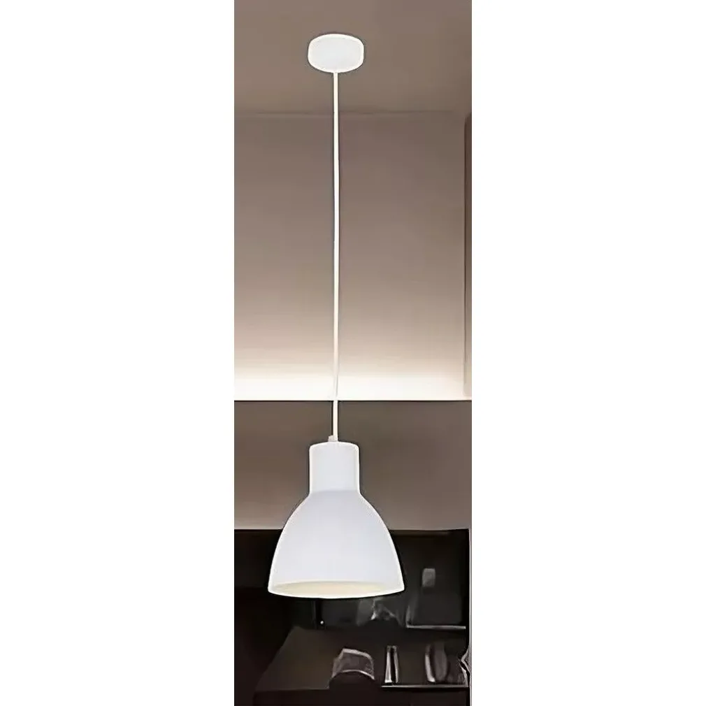 LAMPADARIO A SOSPENSIONE E27 FERRO PARALUME MODERNO CONTEMPORANEO CAMPANELLA BIANCA 33283