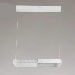 LAMPADARIO A SOSPENSIONE LED 18W RETTANGOLARE BIANCO CRISTALLO TELECOMANDO 32002