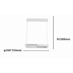 LAMPADARIO A SOSPENSIONE LED 18W RETTANGOLARE BIANCO CRISTALLO TELECOMANDO 32002