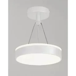LAMPADARIO A SOSPENSIONE LED 24 W CERCHIO TONDO MODERNO BIANCO DOPPIA LUCE 50506