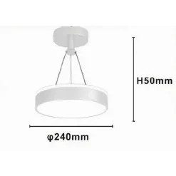 LAMPADARIO A SOSPENSIONE LED 24 W CERCHIO TONDO MODERNO BIANCO DOPPIA LUCE 50506