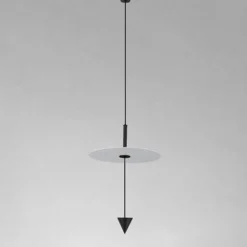 LAMPADARIO A SOSPENSIONE LAMPADA 12W LUCE LED 6500K DISCO BIANCO Ø23CM CONO NERO 32009