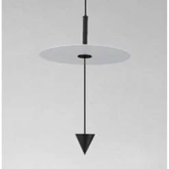 LAMPADARIO A SOSPENSIONE LAMPADA 12W LUCE LED 6500K DISCO BIANCO Ø23CM CONO NERO 32009