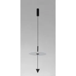 LAMPADARIO A SOSPENSIONE LAMPADA 12W LUCE LED 6500K DISCO BIANCO Ø23CM CONO NERO 32009