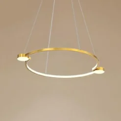 LAMPADARIO A SOSPENSIONE LED 20W CERCHIO CON TELECOMANDO DESIGN MODERNO ORO 71088