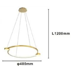 LAMPADARIO A SOSPENSIONE LED 20W CERCHIO CON TELECOMANDO DESIGN MODERNO ORO 71088