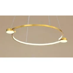 LAMPADARIO A SOSPENSIONE LED 20W CERCHIO CON TELECOMANDO DESIGN MODERNO ORO 71088