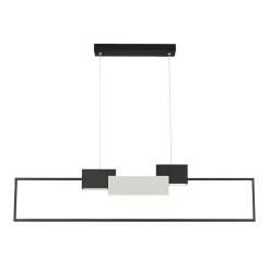 LAMPADARIO A SOSPENSIONE LED 36W RETTANGOLARE CON TELECOMANDO DESIGN MODERNO NERO 71585