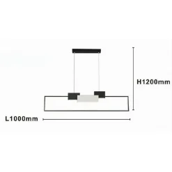 LAMPADARIO A SOSPENSIONE LED 36W RETTANGOLARE CON TELECOMANDO DESIGN MODERNO NERO 71585