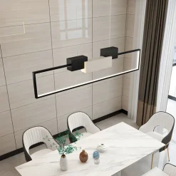 LAMPADARIO A SOSPENSIONE LED 36W RETTANGOLARE CON TELECOMANDO DESIGN MODERNO NERO 71585