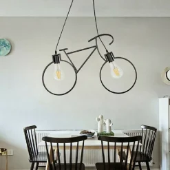 LAMPADARIO A SOSPENSIONE E27 DA SOFFITTO A FORMA DI BICICLETTA LAMPADA BICI A10